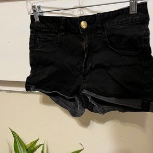 AEO High Rise Sateen Super Stretch Shortie Shorts